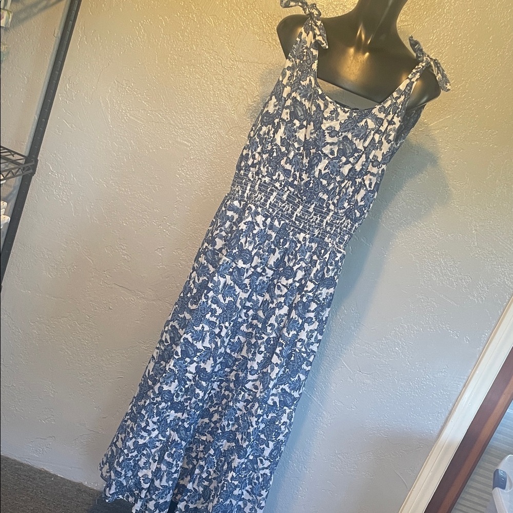 Chelsea & Theodore Blue and White Maxi Dress